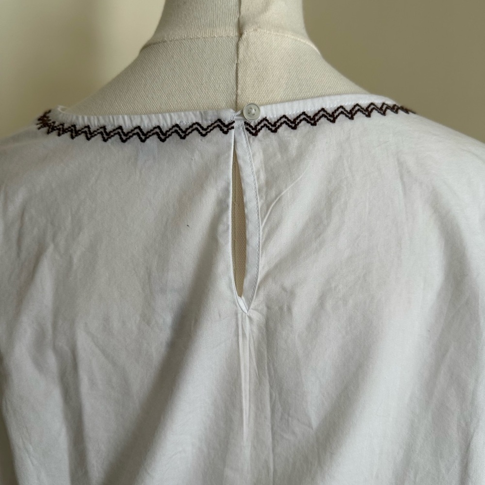 NWT Madewell Embroidered Balloon Sleeve Top- Medium - Picture 10 of 13